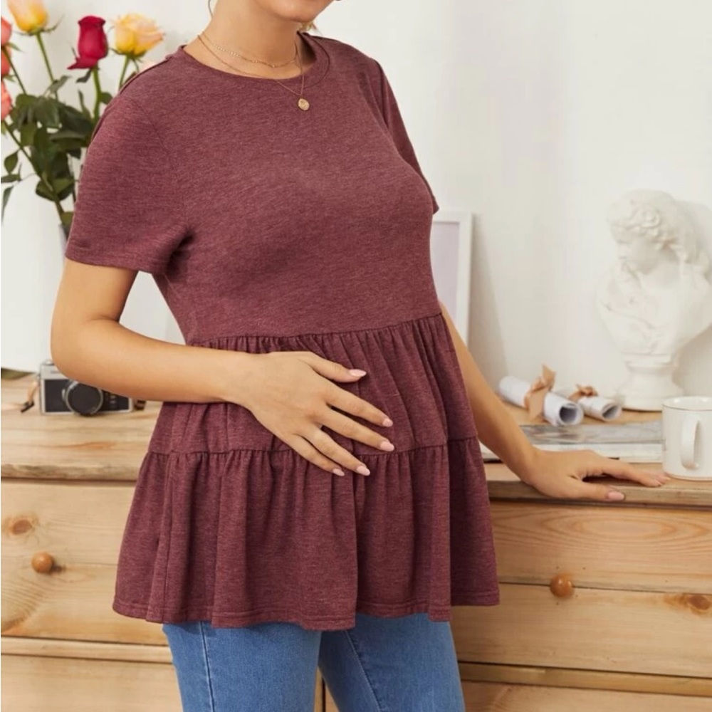 Maternity Solid Tee - Picture 2 of 4